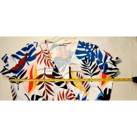 MSBASIC Short Sleeve Tropical Floral V Neck Summer Midi Dress XL - Picture 6 of 11